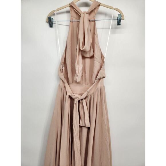 NWT Reformation Andee Halter Maxi Dress Size 4 CHAMPAGNE pink #2F502 - Picture 7 of 13